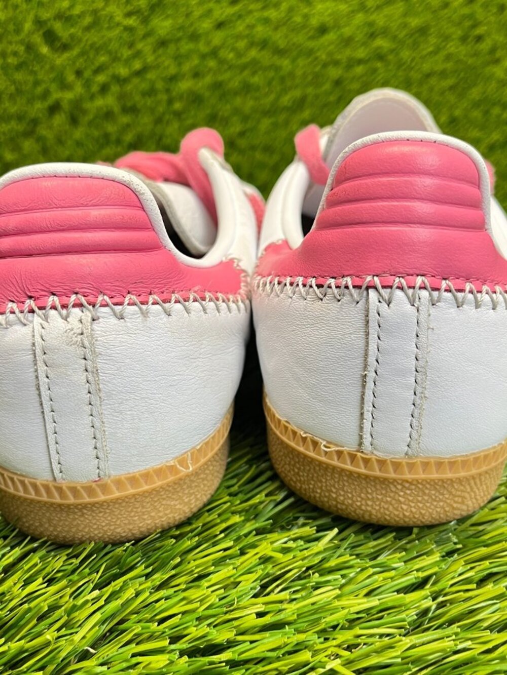 Adidas Samba OG Womens Size 9 White Pink Athletic Leather Walking Shoes Sneakers - Picture 6 of 10